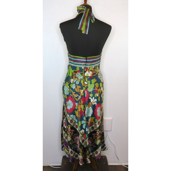 ANNA PAUL Sz M Floral Halter Handkerchief Dress EUC - Picture 7 of 14